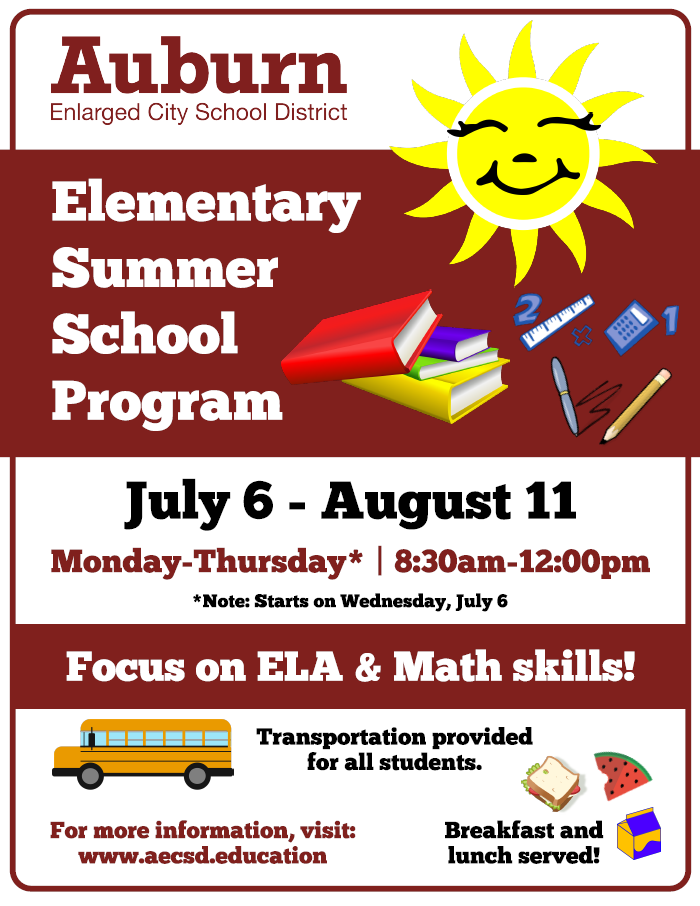 2022 Summer school information for elementary students Auburn School